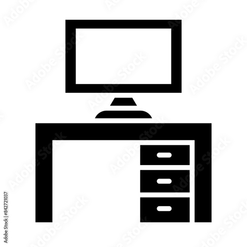 Desk glyph icon
