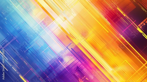 IT technology background, orange, blue, yellow, purple  © imlane