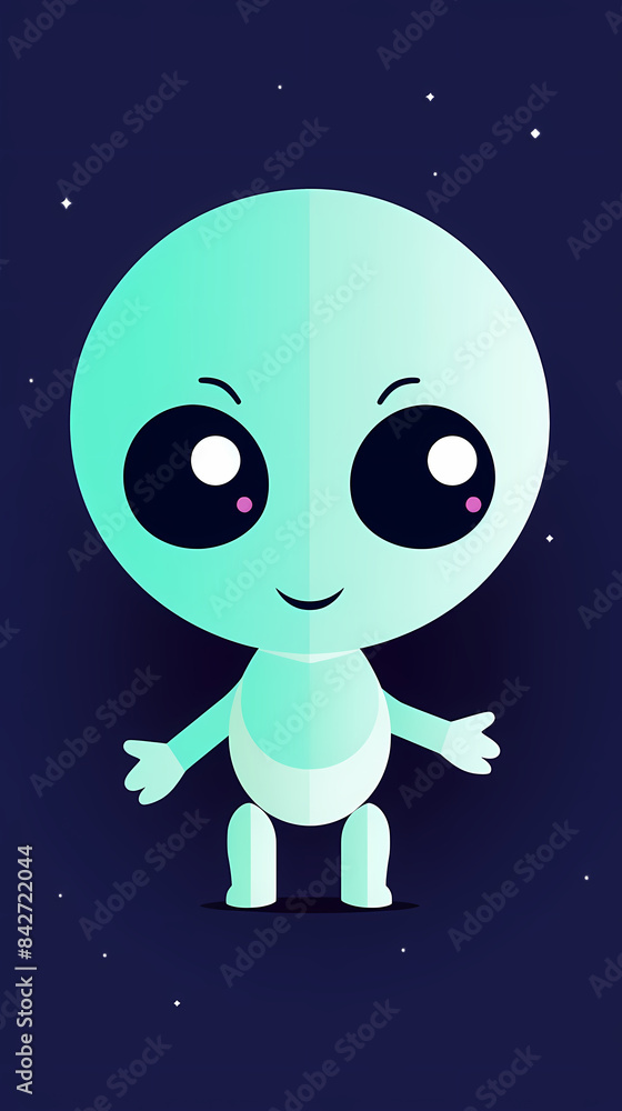 Fototapeta premium cute alien.paper cut style