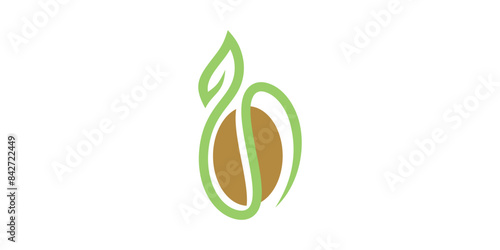 logo design of coffee beans and leaves, nature, organic. logo design template, icon, symbol, vector, creative, idea.