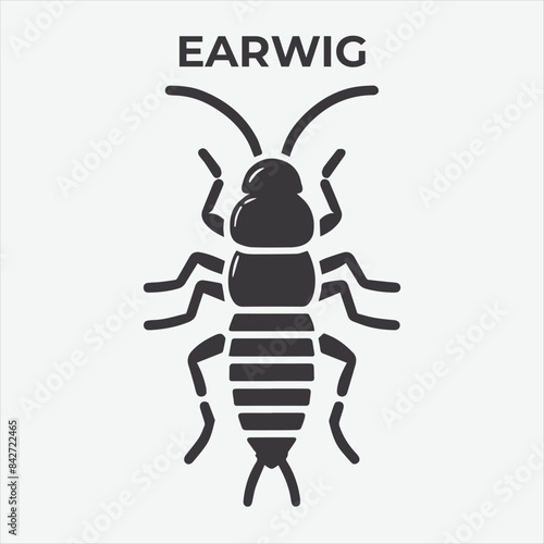 A Clear and Bold Earwig silhouette for Versatile Applications. Vector Illustration