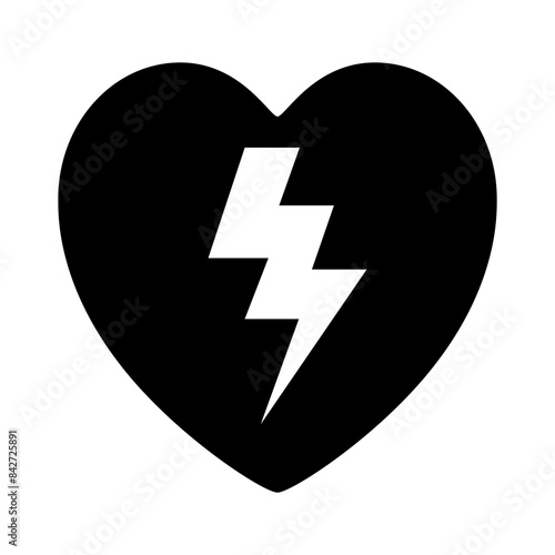 AED Automated External Defibrillator Black Icon,Vector Illustration, Isolate On White Background Label. EPS10