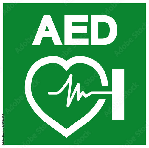 AED Automated External Defibrillator Symbol Sign, Vector Illustration, Isolate On White Background Label .EPS10