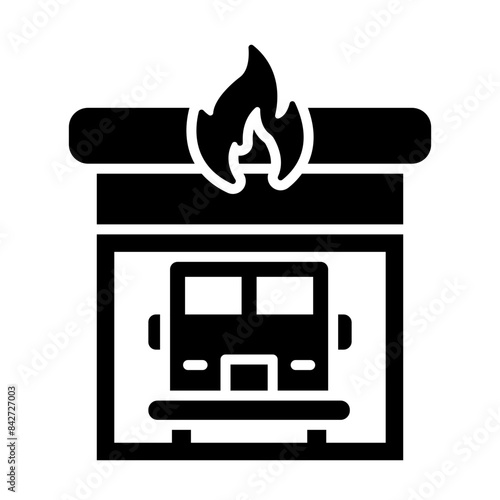 Fire station glyph icon