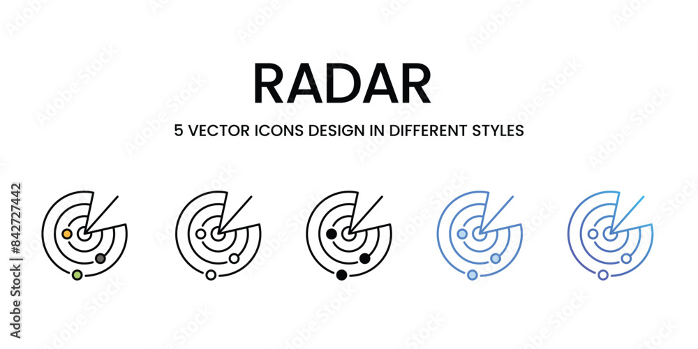 Radar icons vector set stock illustration. Radar icons vector set stock illustration.