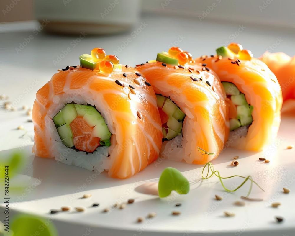 Traditional Sushi Rolls, Elegant, Food Photography, Japanese Traditional Sushi Rolls, Elegant, Food Photography, Japanese