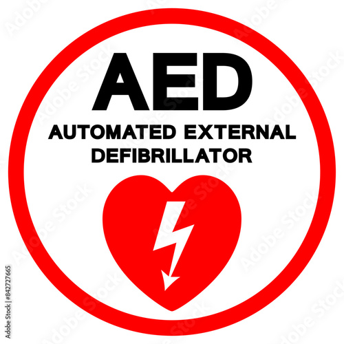 AED Automated External Defibrillator Symbol Sign, Vector Illustration, Isolate On White Background Label .EPS10