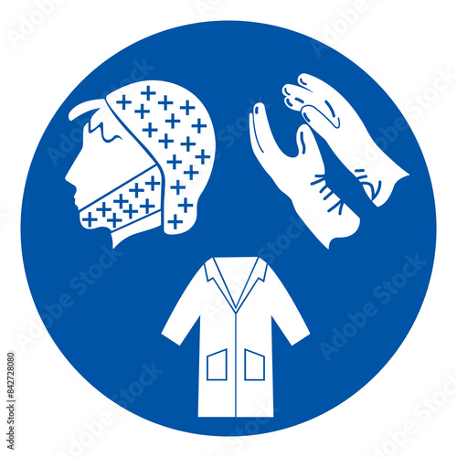 PPE Required Symbol Sign, Vector Illustration, Isolate On White Background Label. EPS10