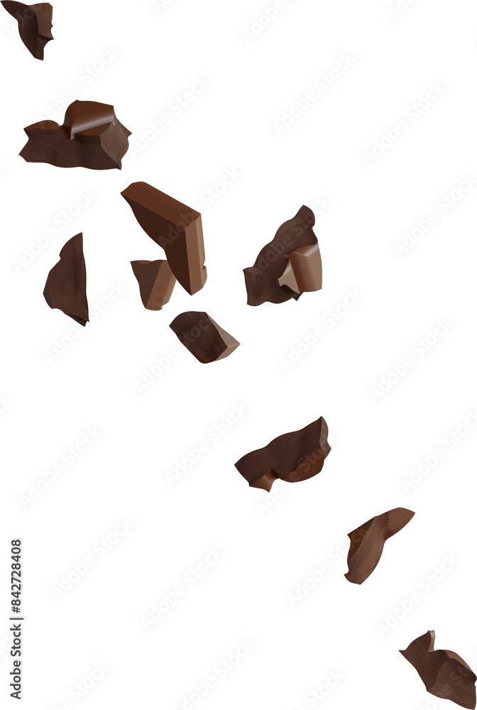 falling Broken chocolate pieces falling Broken chocolate pieces