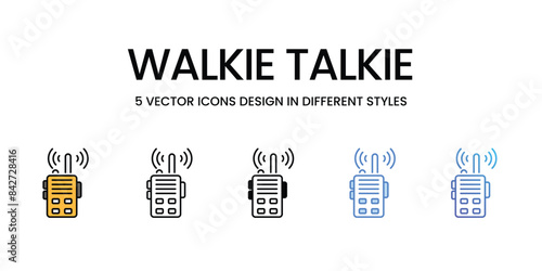 Walkie Talkie icons vector set stock illustration.
