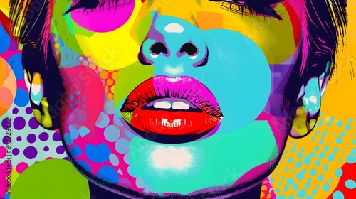 Vibrant Pop Art Portrait of...