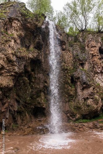 Vertical landscape photo with one of the Honey waterfalls