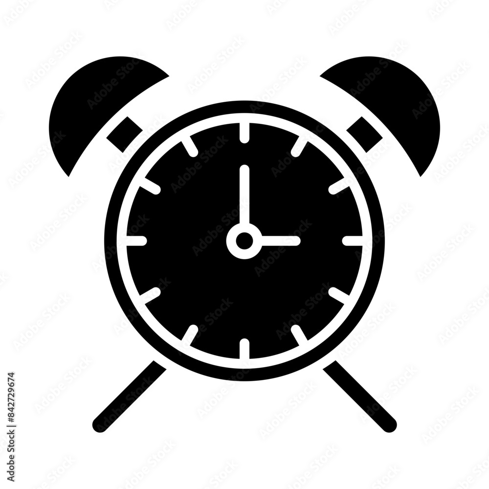Alarm clock glyph icon Alarm clock glyph icon