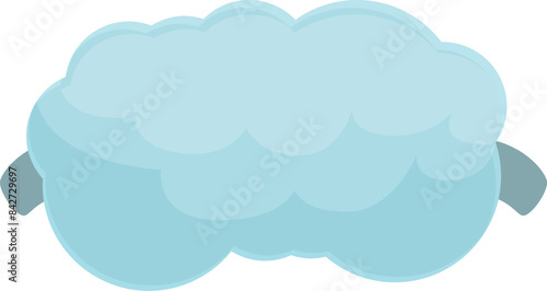 Blue sheep mask is covering eyes for sleeping and having sweet dreams