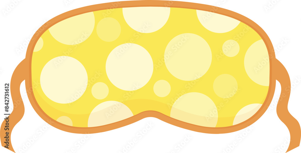 Yellow sleep mask with circles, helping achieve good night sleep and wake up fresh Yellow sleep mask with circles, helping achieve good night sleep and wake up fresh