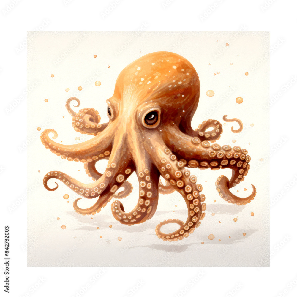Obraz premium beautiful octopus isolated on white