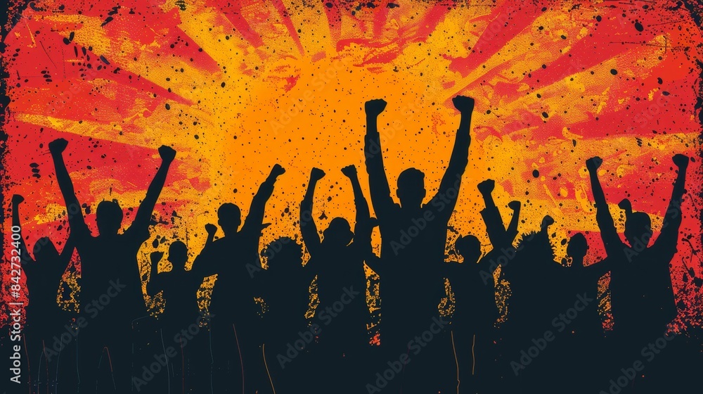 A group of people are standing together and holding hands A group of people are standing together and holding hands