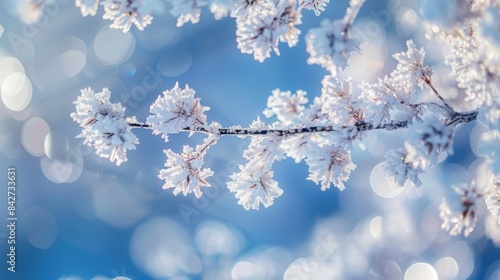 A frosty delight for the eyes as snowflakes form in the frigid air creating a charming winter wonderland. © Justlight