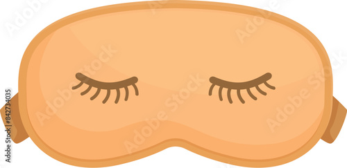 Orange sleeping mask with closed eyes, for sleeping well during the night or for a power nap