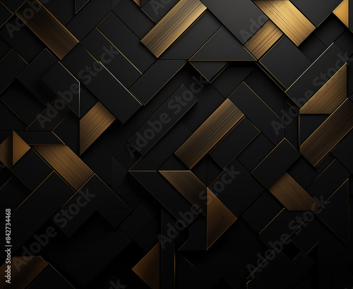 black and gold steel background. Modern wallpaper, luxury style, GenerativeAI, luxury background, triangle background