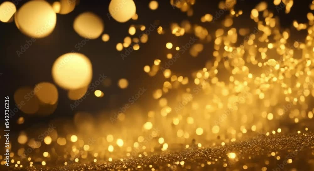 Gold Particles Rain. Motion Background. Golden glitter particle Gold Particles Rain. Motion Background. Golden glitter particle