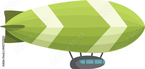 Green airship with cabin for passengers, dirigible aircraft
