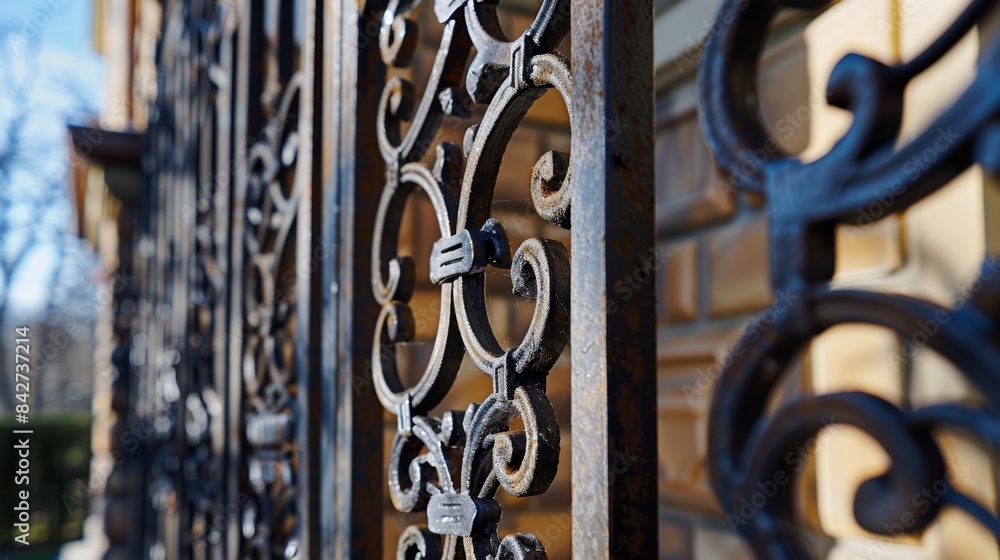 Delicate wrought iron details are being handforged adding a touch of sophistication to the buildings entrance. Delicate wrought iron details are being handforged adding a touch of sophistication to the buildings entrance.
