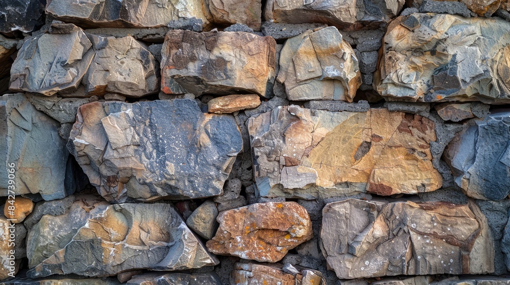 Fototapeta premium A photograph of a stone or rock wall