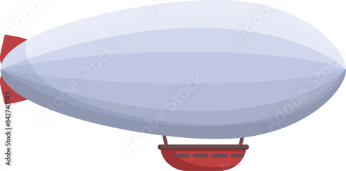 Retro style airship flying in sky advertising concept