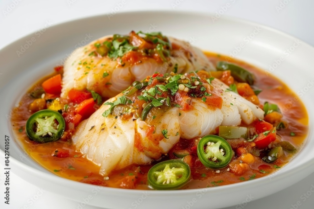 Baked Cod Shakshuka with Drizzle of Extra-Virgin Olive Oil Baked Cod Shakshuka with Drizzle of Extra-Virgin Olive Oil