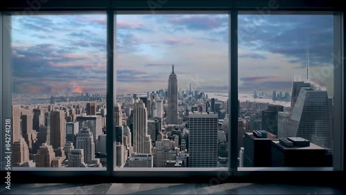 Wallpaper Mural Stunning Nighttime Cityscape View from High-Rise Window Generate AI Torontodigital.ca