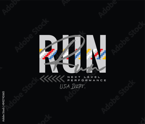 Run faster typography graphic design for tshirt and apparel vector illustration