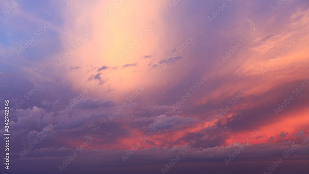 Nature background.Colorful sky with clouds at sunset Nature background.Colorful sky with clouds at sunset