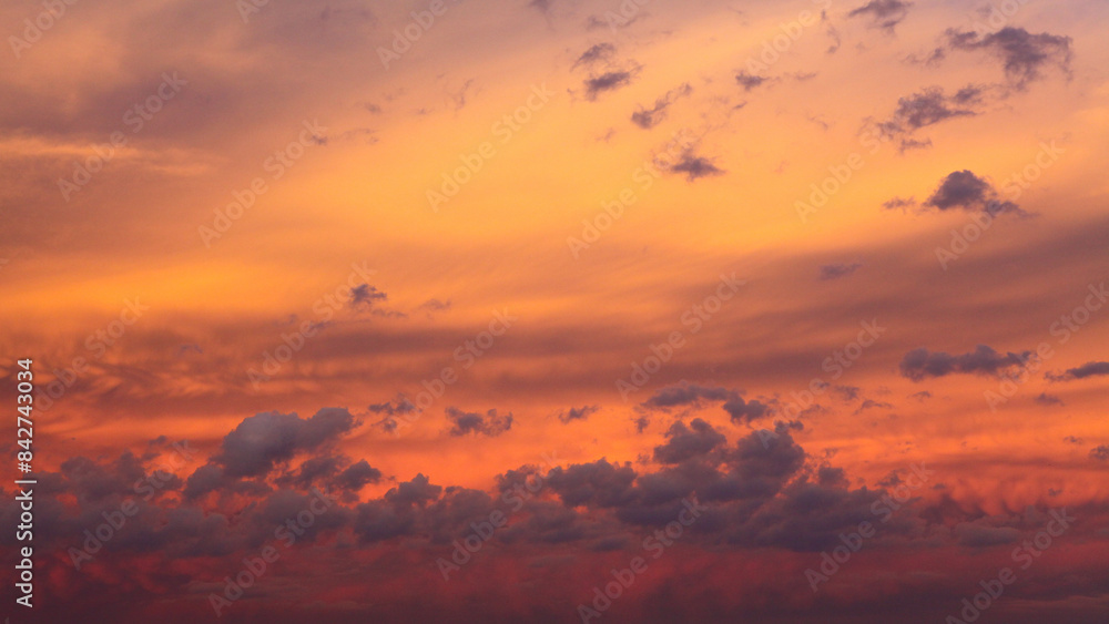 Fototapeta premium Nature background.Colorful sky with clouds at sunset