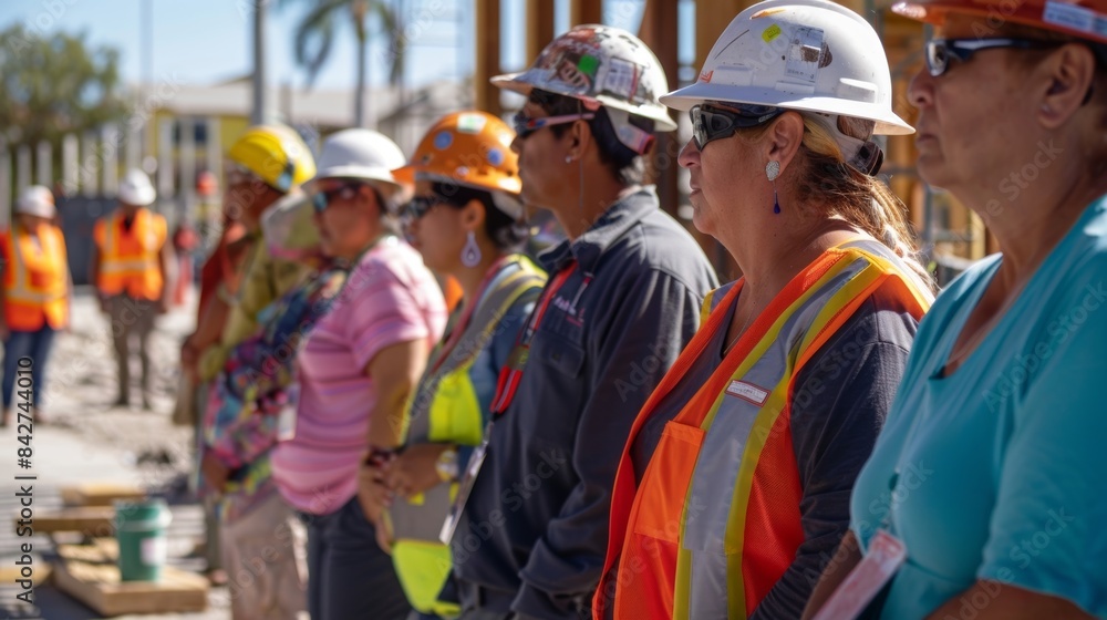 Residents proudly watch as the community centers sign is installed marking the progress of the construction. Residents proudly watch as the community centers sign is installed marking the progress of the construction.