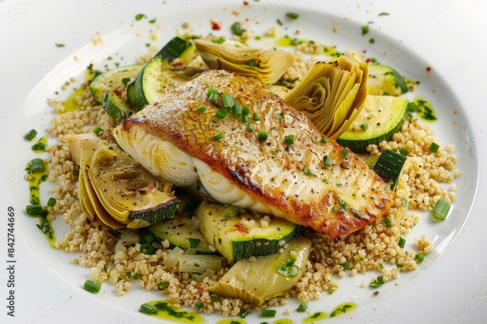 Artichoke and Zucchini Accompanied Arctic Char - A Flavorful Feast Artichoke and Zucchini Accompanied Arctic Char - A Flavorful Feast