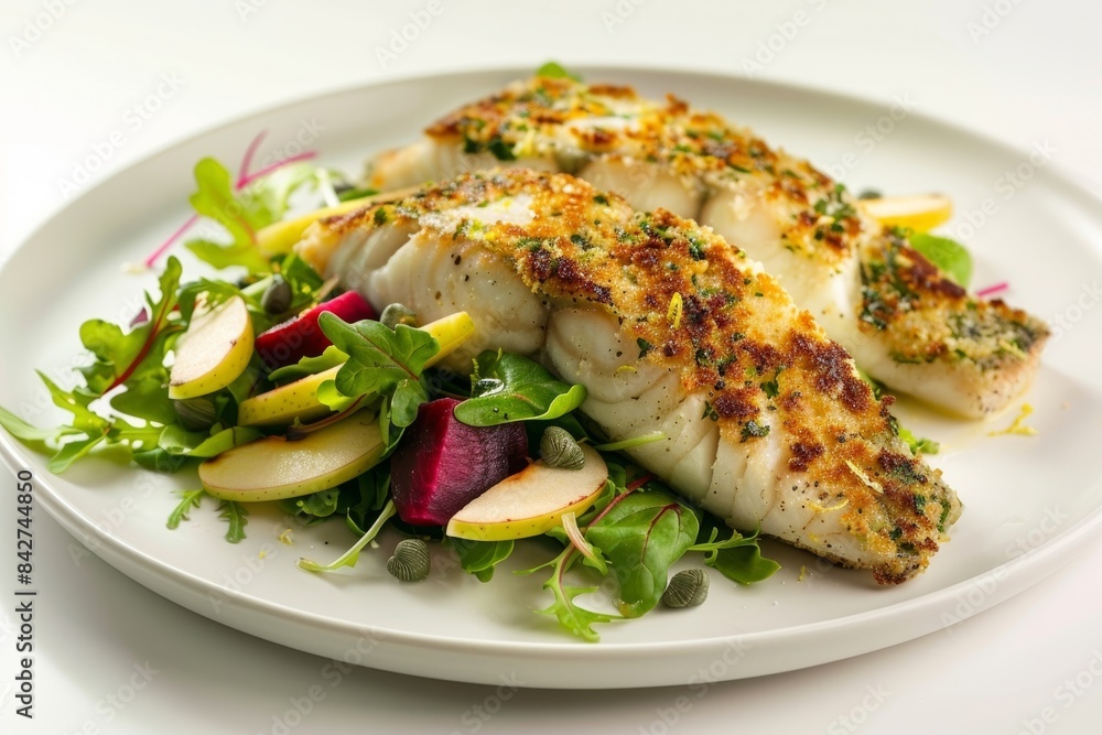 Lemon-infused fish with sweet and tangy apple-beet salad Lemon-infused fish with sweet and tangy apple-beet salad