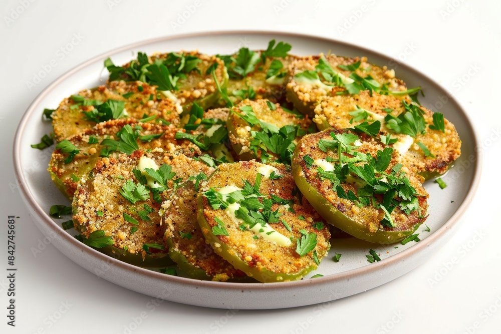 Crispy Baked Fried Green Tomatoes with Creamy Cajun-Spiced Sauce Crispy Baked Fried Green Tomatoes with Creamy Cajun-Spiced Sauce