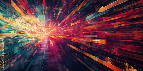 Inspiring Momentum: Abstract motion lines and arrows indicating forward momentum and inspiration.