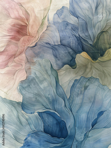 Wallpaper Mural Abstract Floral Design with Soft Colors and Petal Patterns Ideal for Botanical and Nature-Themed Artworks Torontodigital.ca