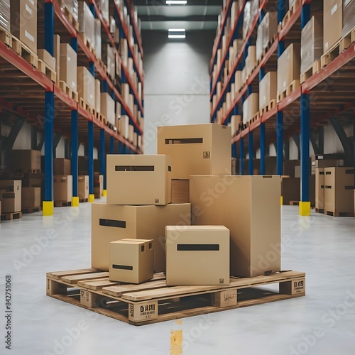 Set of wooden pallet for warehouse - 1