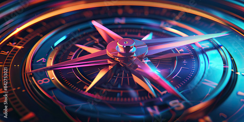 Success Navigator: Abstract compass pointing towards success, representing guidance and direction in achieving goals.