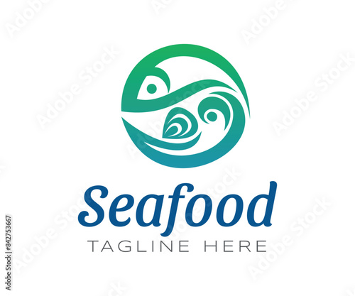 Seafood logo icon design template elements. Usable for Branding and Business Logos.
