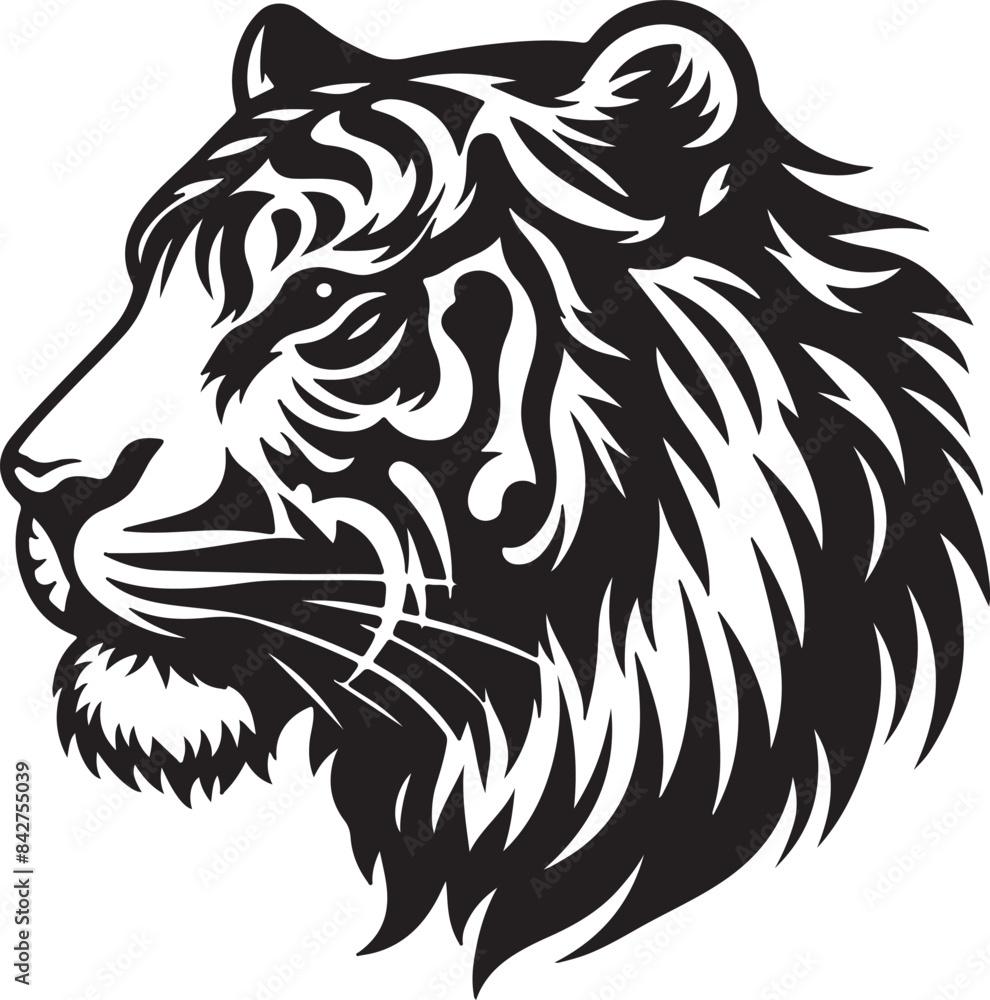 custom made wallpaper toronto digitalTiger Head Silhouette Vector Art illustration