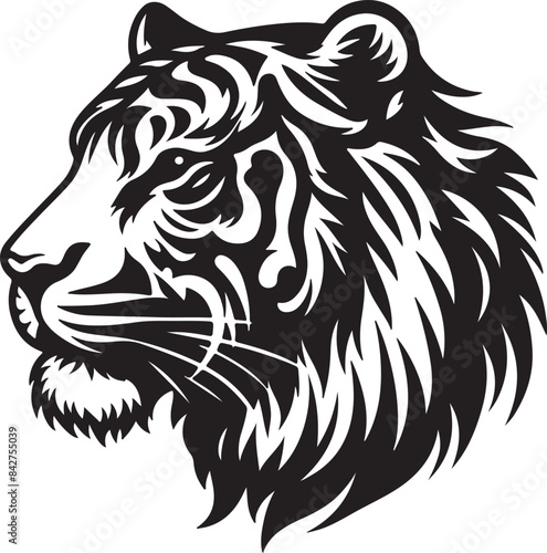 Wallpaper Mural Tiger Head Silhouette Vector Art illustration Torontodigital.ca