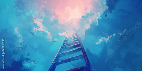Top Talent: Abstract depiction of a ladder reaching towards the sky, symbolizing upward career progression and achievement.