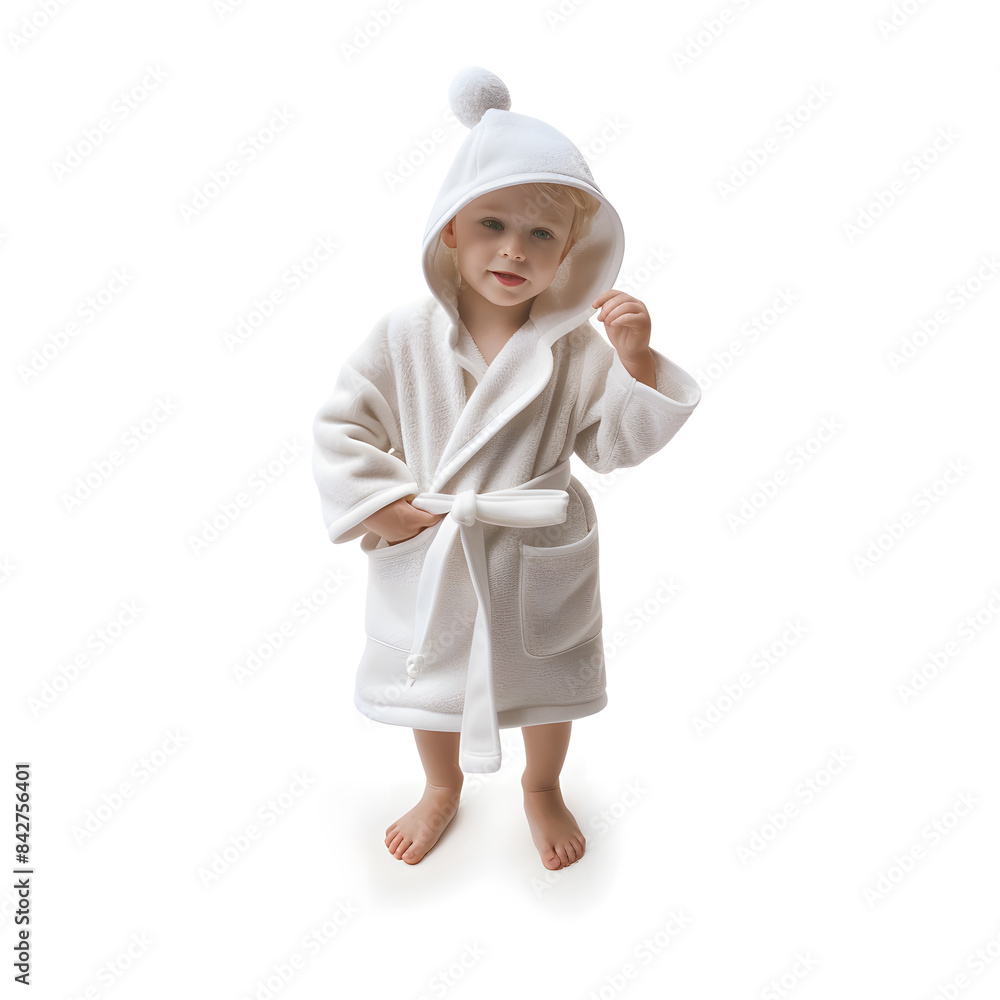 Kid white bathrobe isolated on white background Kid white bathrobe isolated on white background