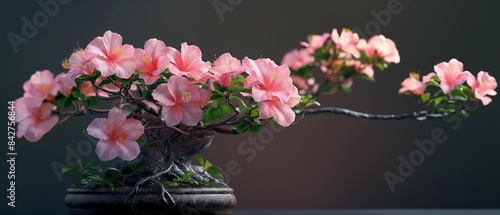 AI generator images of bonsai hibiscus tree,Hibiscus rosa-sinensis photo