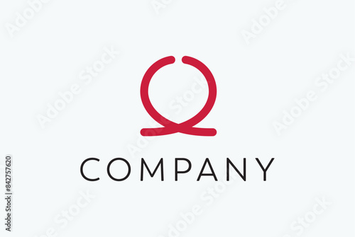 Abstract link communication round logo design template 