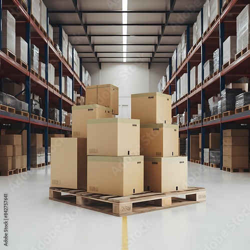 Set of wooden pallet for warehouse - 1